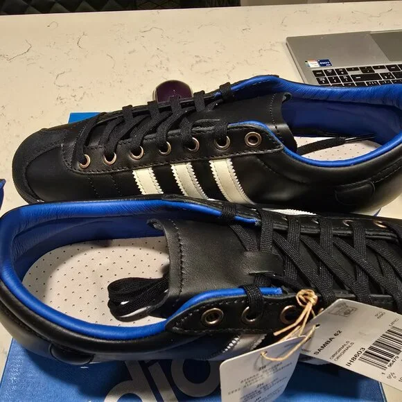 adidas Originals Samba 62 IH8603 Core Black Cloud White Blue Bird Men Shoes 10 - Picture 7 of 13